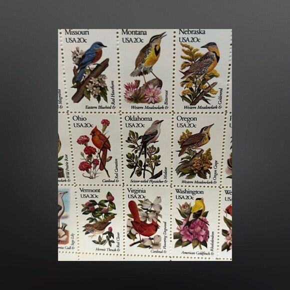 Vintage 1992 MNH Scott Birds MNH 20 Cent Sheet of Stamps Scott #1953-2002 - Picture 4 of 4